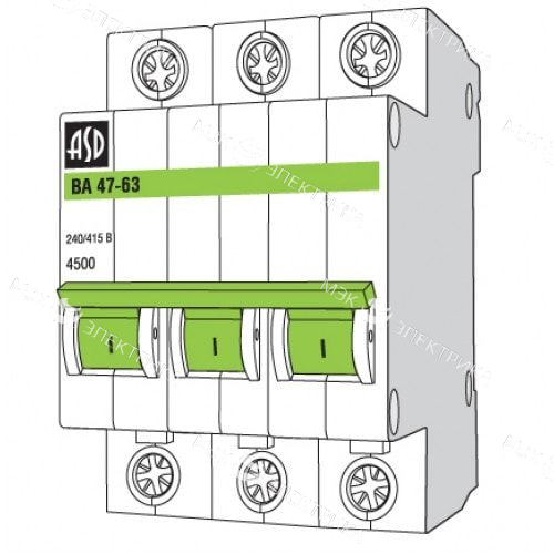 Автомат ASD ВА 47-63 3P C25